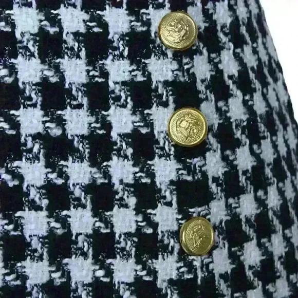 Tweed Plaid Mini Skirt Black and White (various sizes available) - Picture 3 of 5